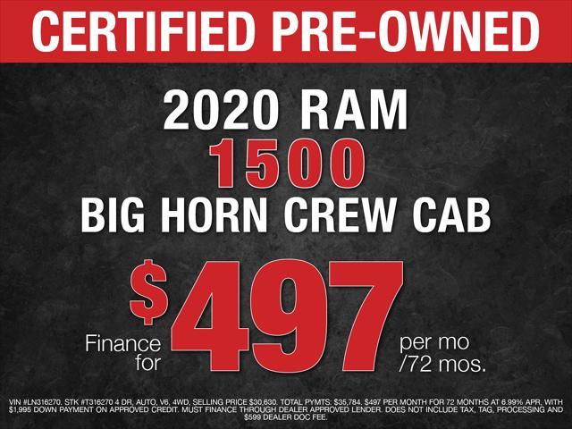 used 2020 Ram 1500 car, priced at $30,630