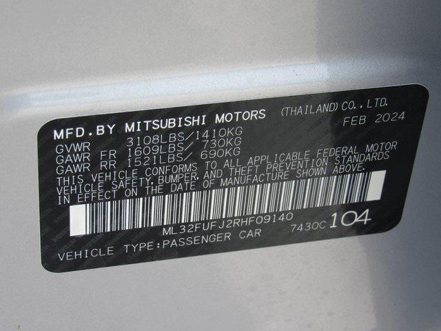 new 2024 Mitsubishi Mirage G4 car, priced at $15,415