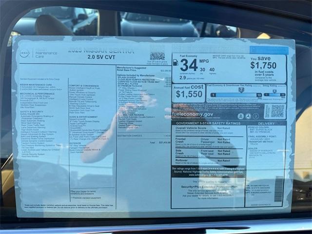 new 2025 Nissan Sentra car, priced at $24,125