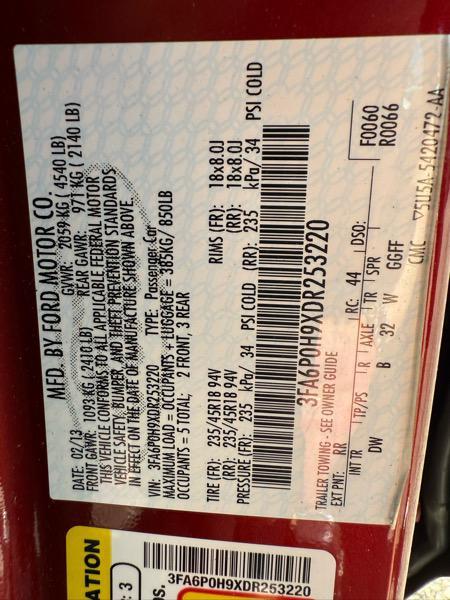 used 2013 Ford Fusion car, priced at $4,495