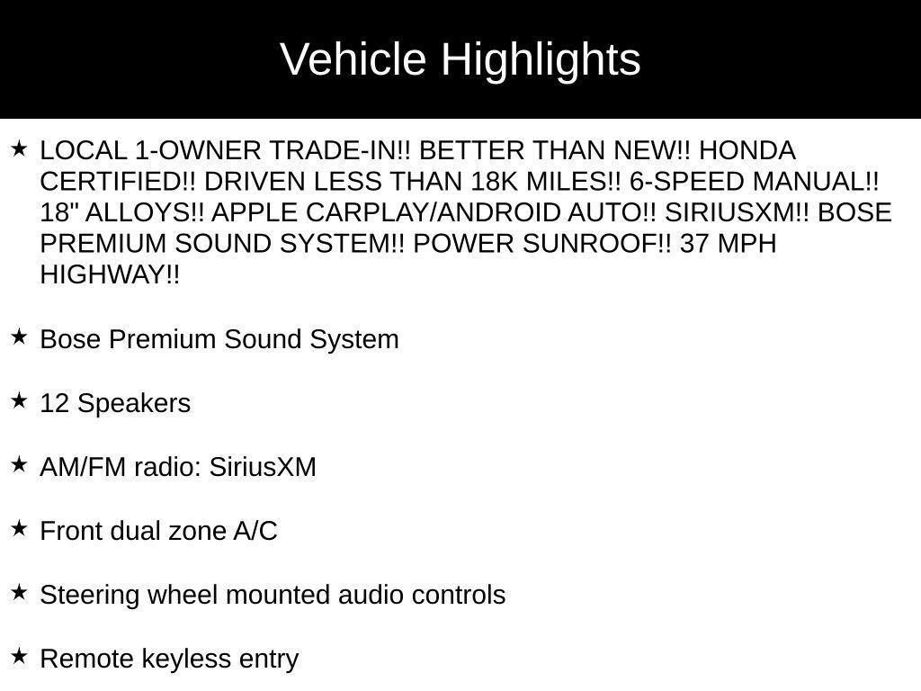 used 2023 Honda Civic Si car, priced at $32,470