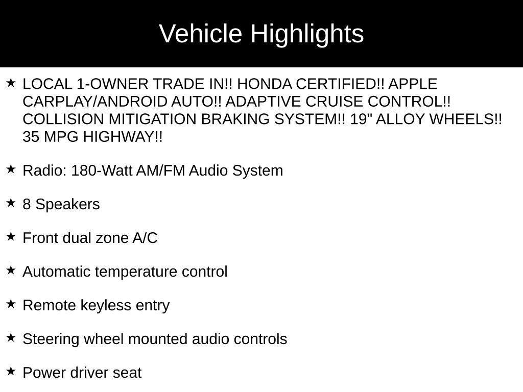 used 2022 Honda Accord car, priced at $26,846