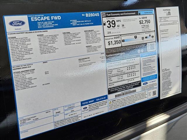 new 2025 Ford Escape car, priced at $27,475