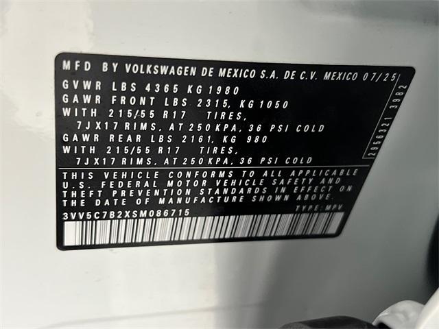 new 2025 Volkswagen Taos car, priced at $26,153