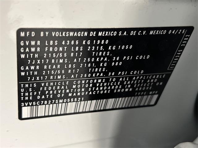 new 2025 Volkswagen Taos car, priced at $26,054
