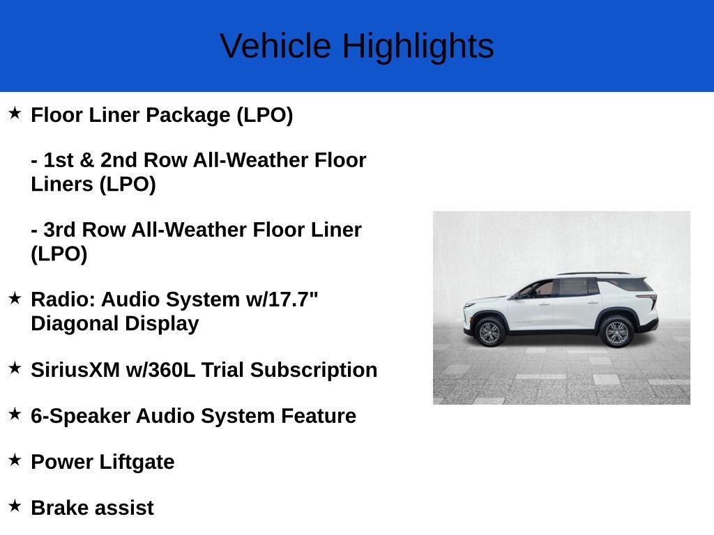 new 2025 Chevrolet Traverse car, priced at $42,385