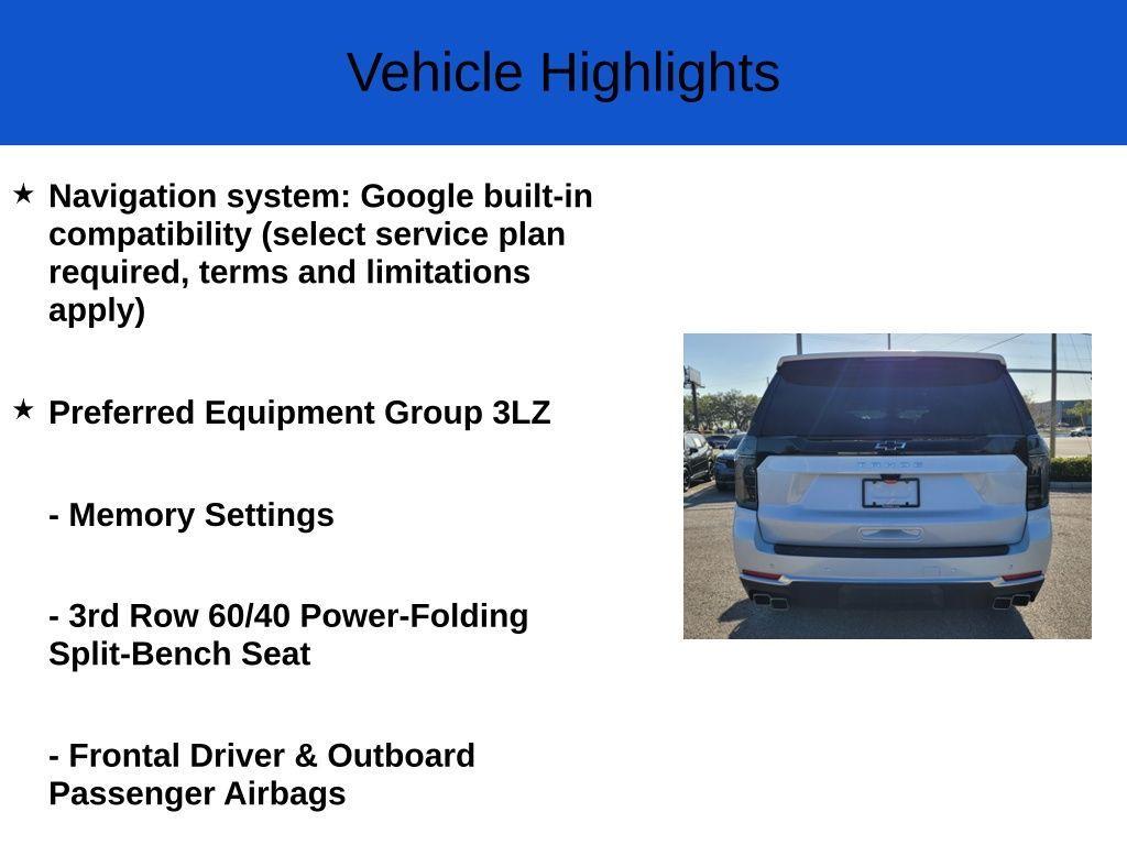 new 2025 Chevrolet Tahoe car, priced at $81,385