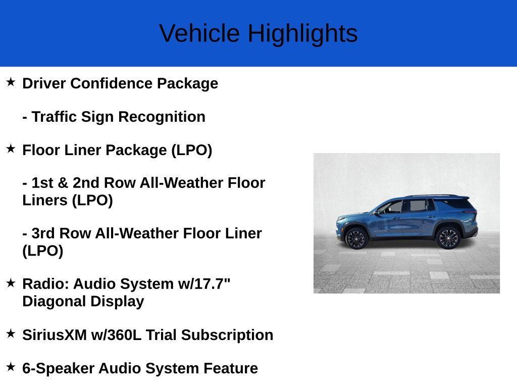 new 2025 Chevrolet Traverse car, priced at $43,445