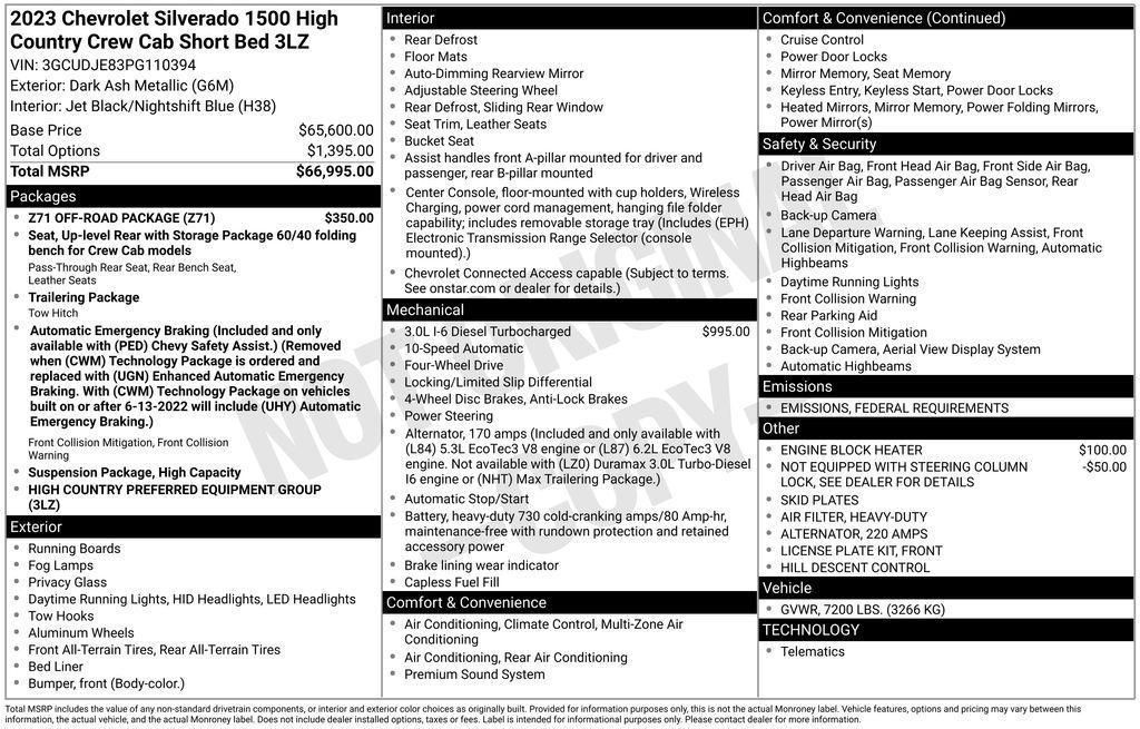 used 2023 Chevrolet Silverado 1500 car, priced at $48,251