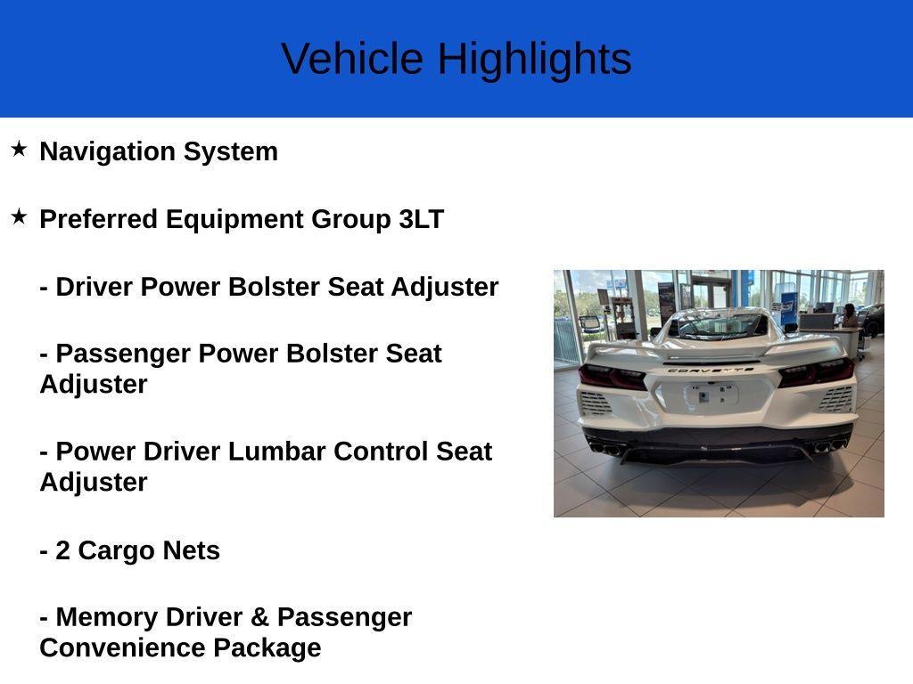new 2024 Chevrolet Corvette car, priced at $93,800