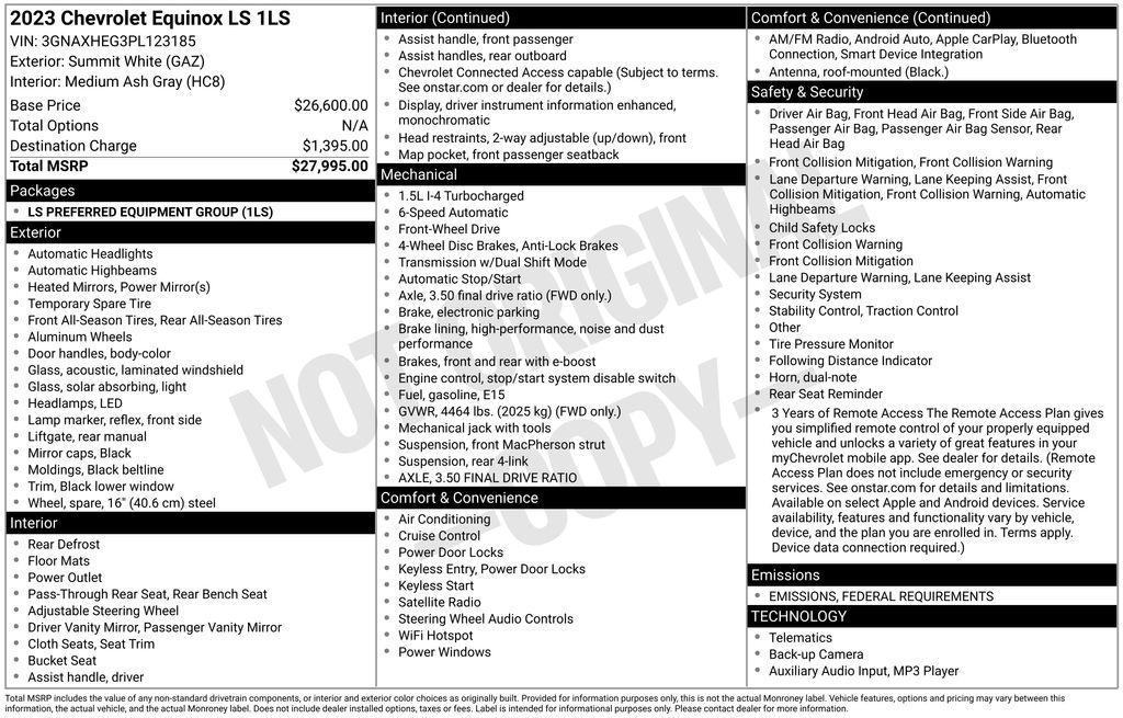 used 2023 Chevrolet Equinox car, priced at $18,691