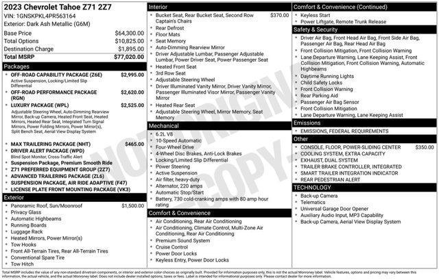 used 2023 Chevrolet Tahoe car, priced at $58,777