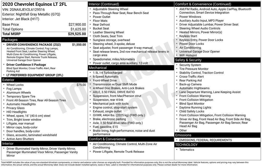 used 2020 Chevrolet Equinox car, priced at $14,444