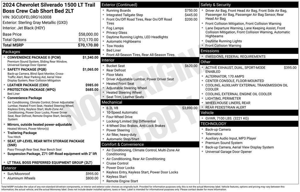 used 2024 Chevrolet Silverado 1500 car, priced at $52,000