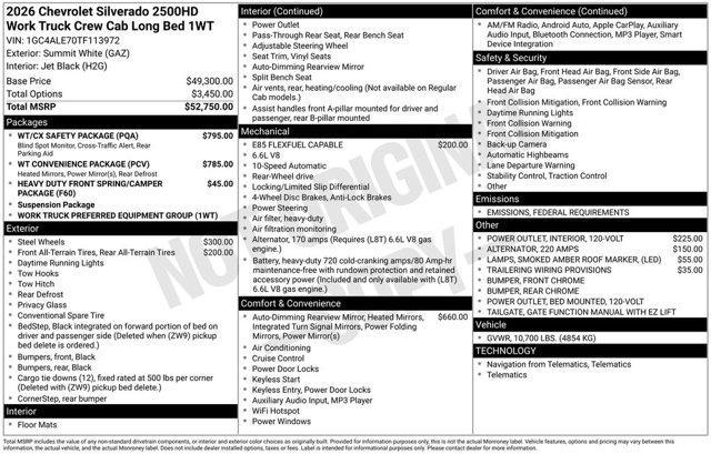 new 2026 Chevrolet Silverado 2500 car, priced at $52,135