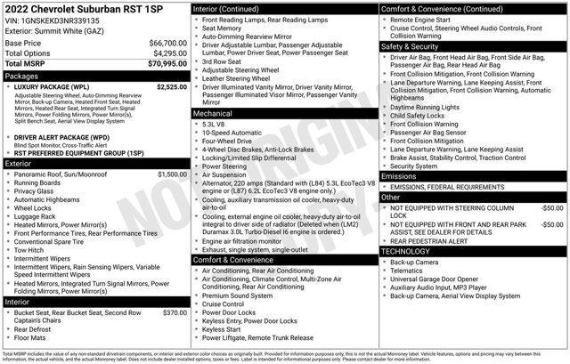 used 2022 Chevrolet Suburban car, priced at $52,500