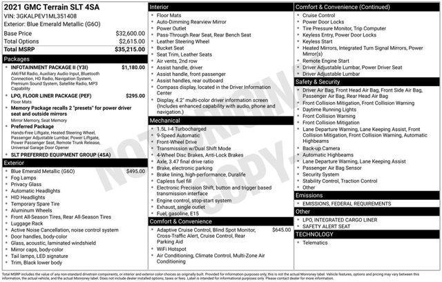 used 2021 GMC Terrain car, priced at $19,441
