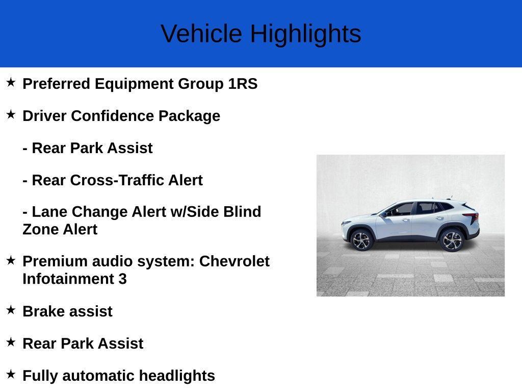 new 2025 Chevrolet Trax car, priced at $21,750