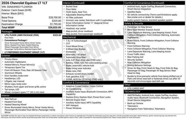 new 2026 Chevrolet Equinox car