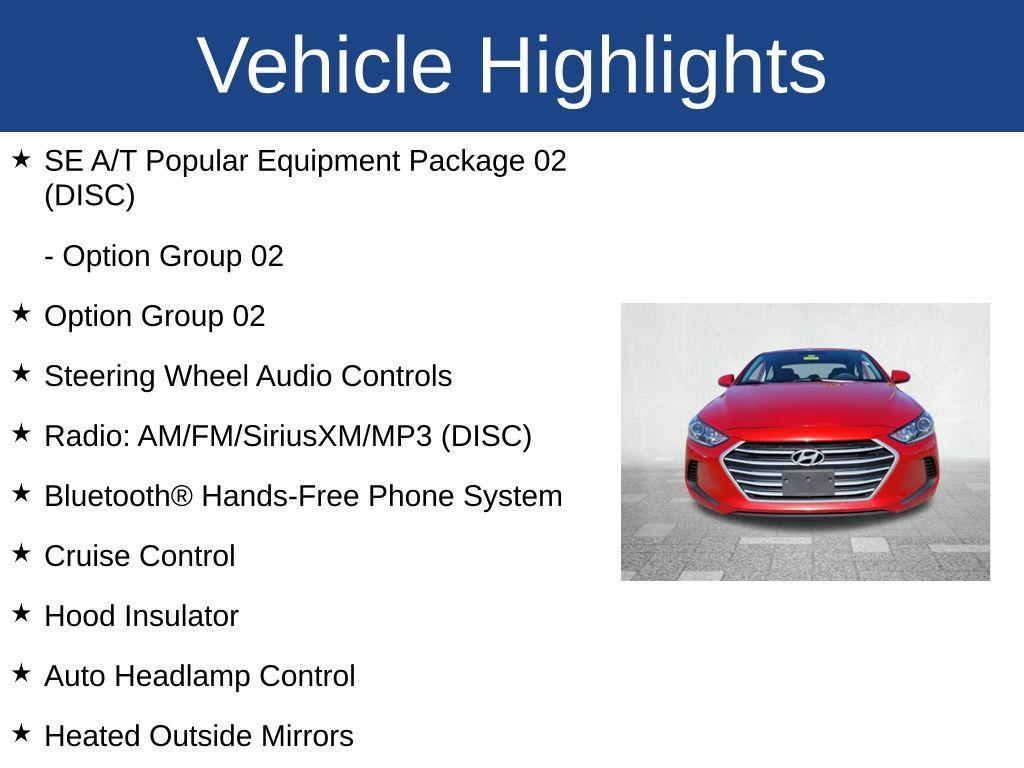 used 2017 Hyundai Elantra car, priced at $11,989