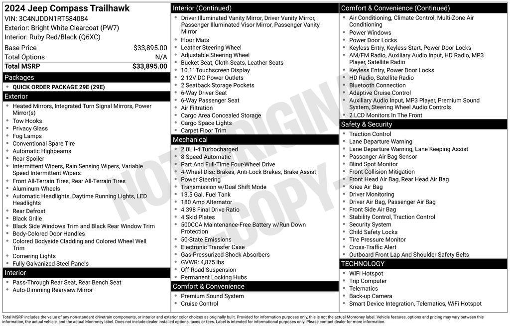 used 2024 Jeep Compass car, priced at $23,607