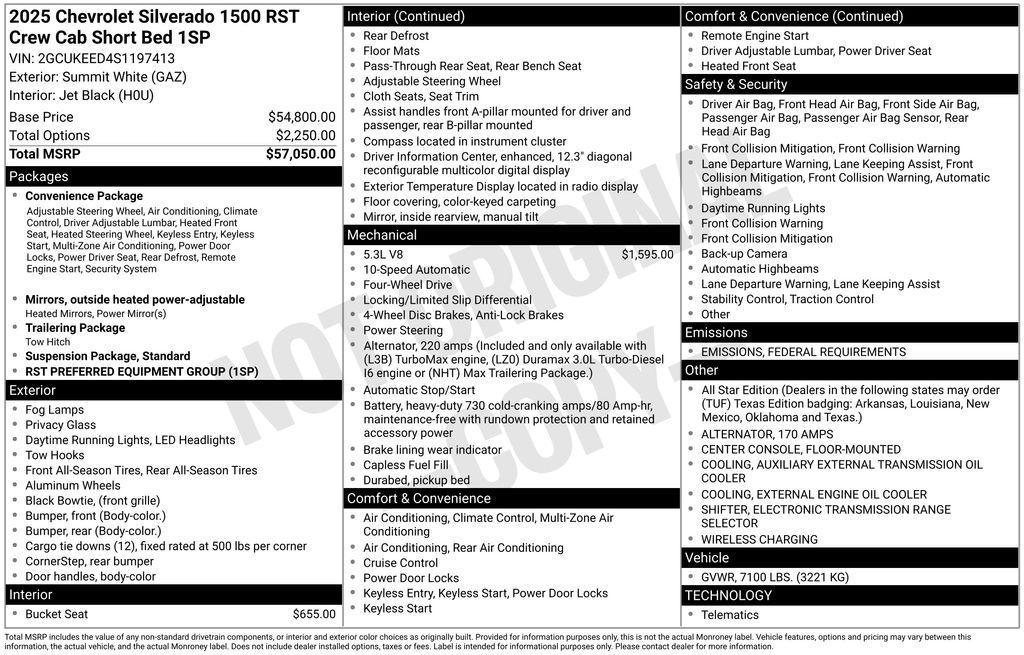 new 2025 Chevrolet Silverado 1500 car, priced at $51,295