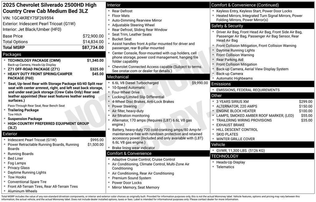 new 2025 Chevrolet Silverado 2500 car, priced at $86,479