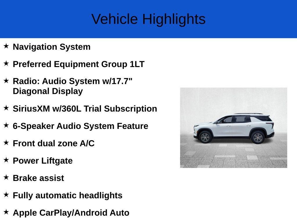 new 2025 Chevrolet Traverse car, priced at $39,895