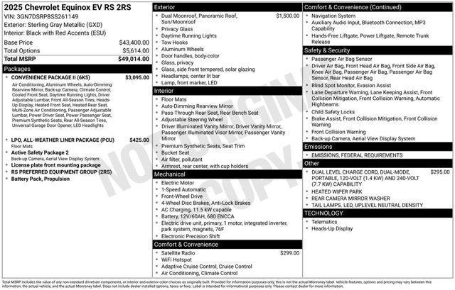 new 2025 Chevrolet Equinox EV car, priced at $44,409