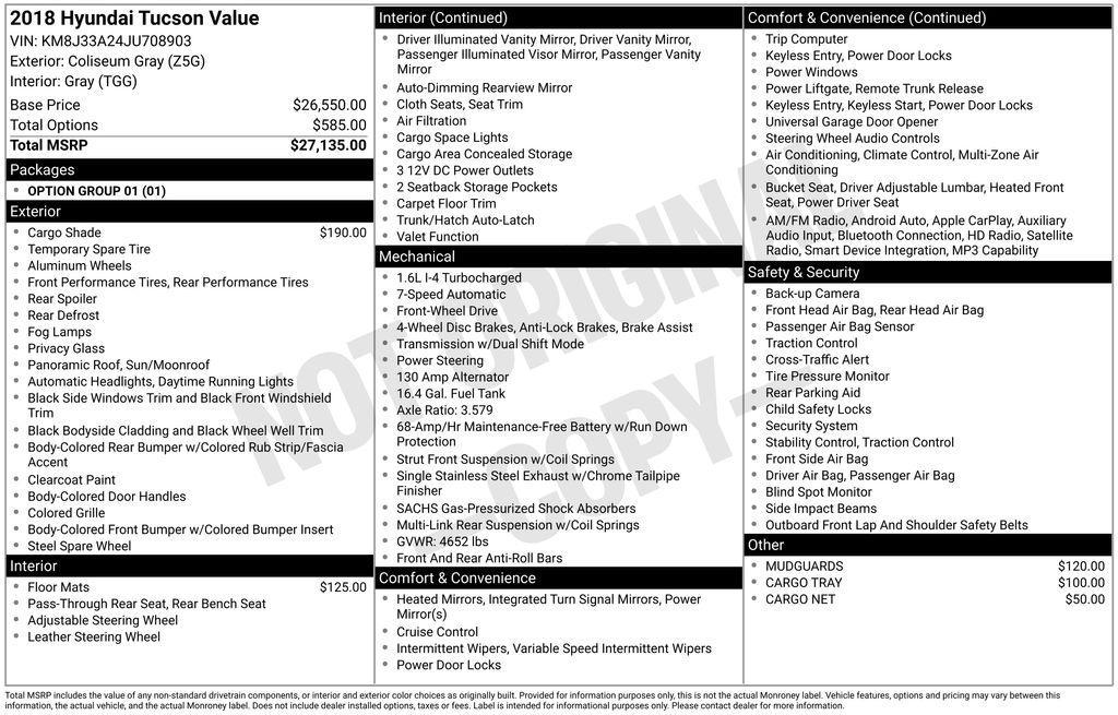 used 2018 Hyundai Tucson car, priced at $15,551