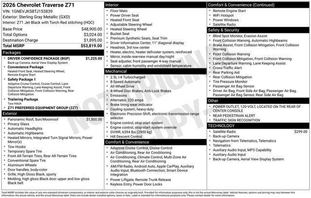 new 2026 Chevrolet Traverse car