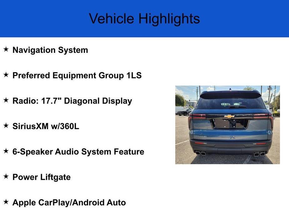 new 2024 Chevrolet Traverse car, priced at $39,270