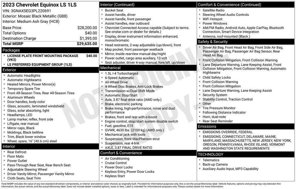 used 2023 Chevrolet Equinox car, priced at $22,000