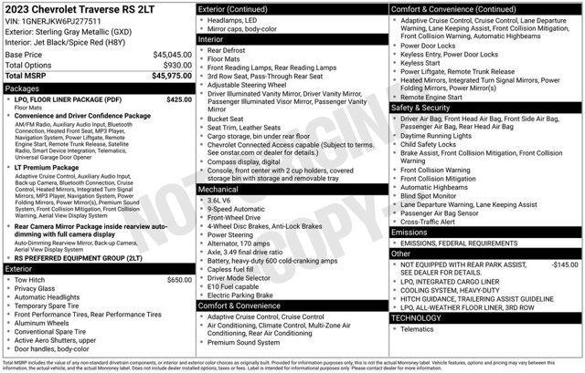 used 2023 Chevrolet Traverse car, priced at $34,441