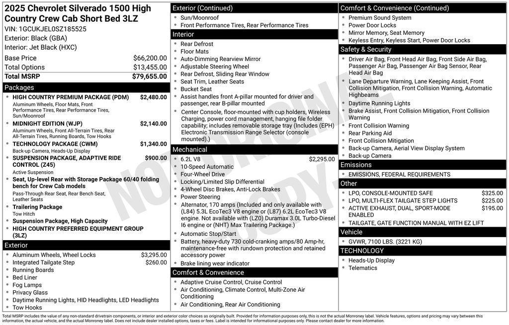 new 2025 Chevrolet Silverado 1500 car, priced at $72,215
