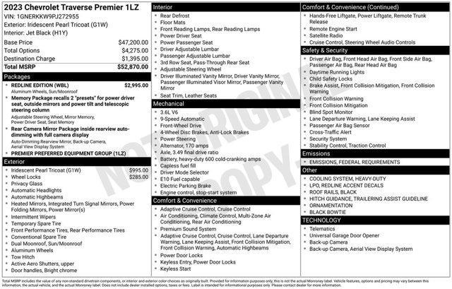 used 2023 Chevrolet Traverse car, priced at $35,551