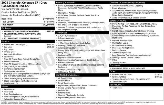 used 2024 Chevrolet Colorado car, priced at $39,331