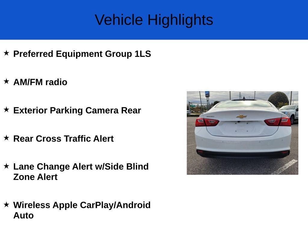 new 2025 Chevrolet Malibu car, priced at $22,495