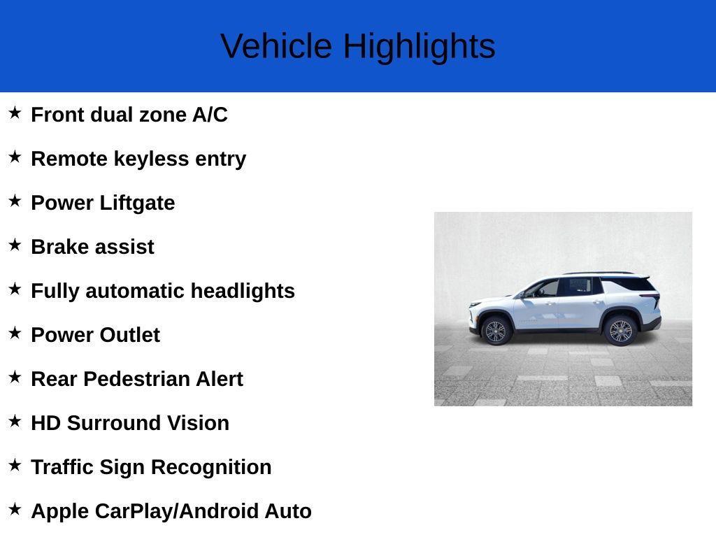 new 2025 Chevrolet Traverse car, priced at $40,395