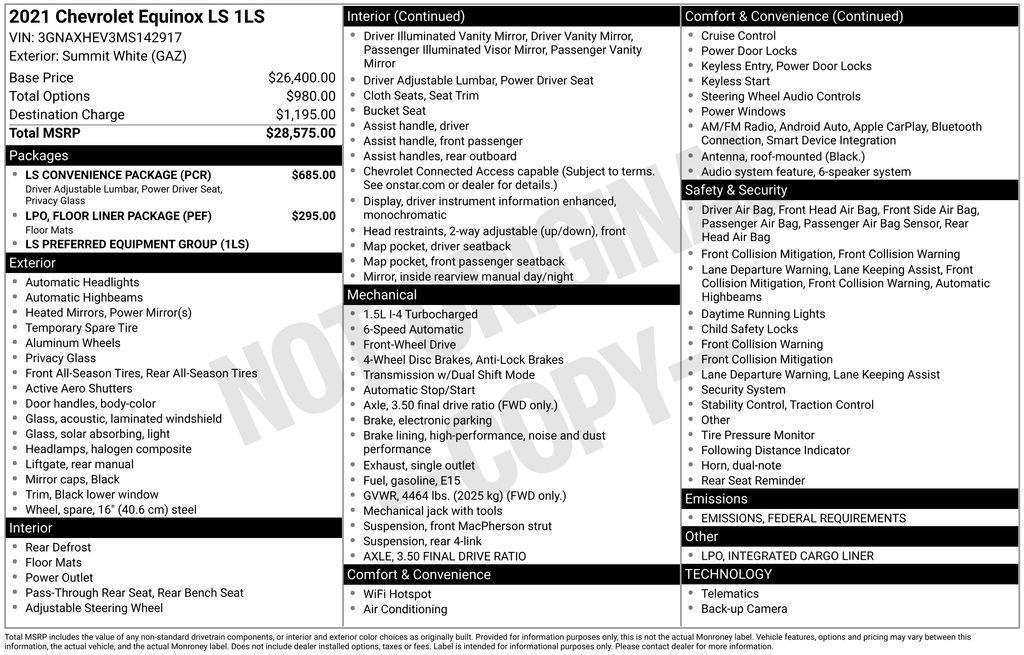 used 2021 Chevrolet Equinox car, priced at $17,991