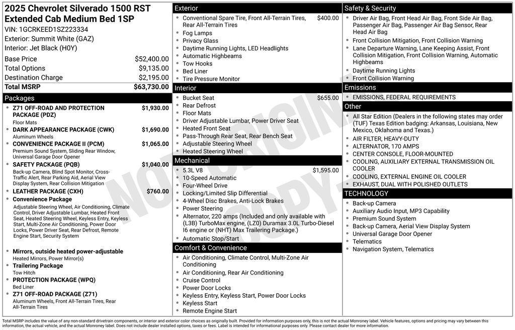 new 2025 Chevrolet Silverado 1500 car, priced at $53,580