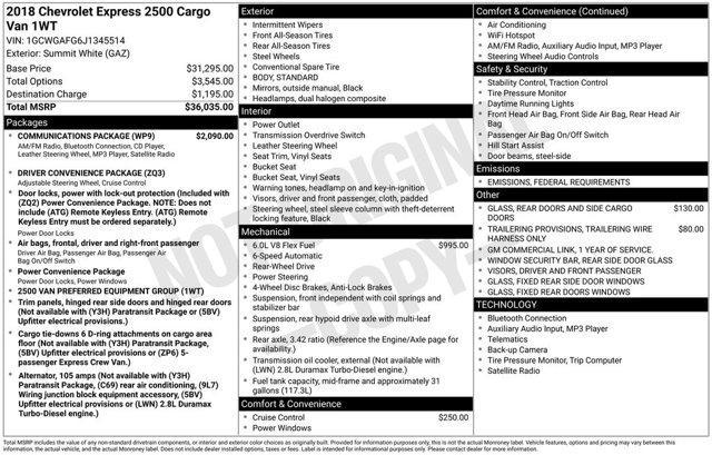 used 2018 Chevrolet Express 2500 car, priced at $17,551