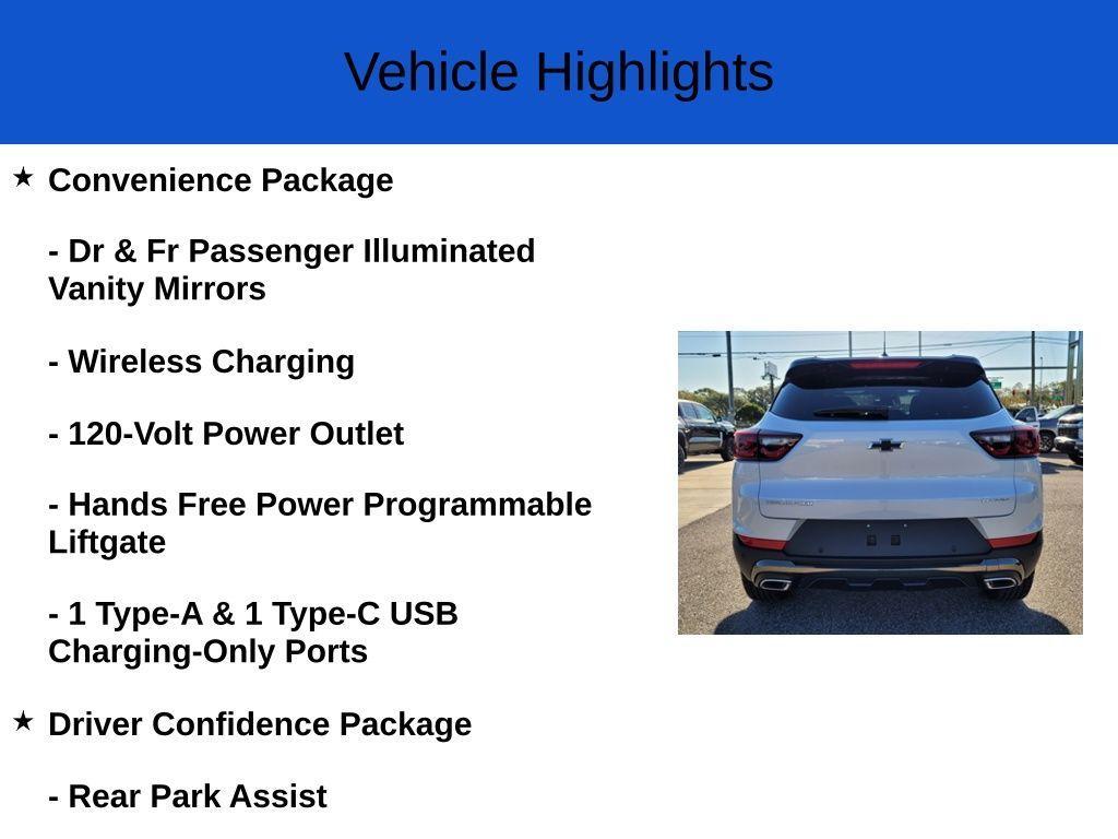 new 2025 Chevrolet TrailBlazer car, priced at $30,650