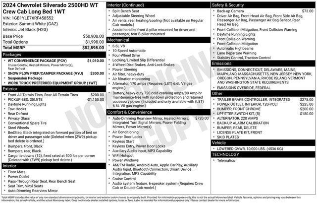 new 2024 Chevrolet Silverado 2500 car, priced at $60,616