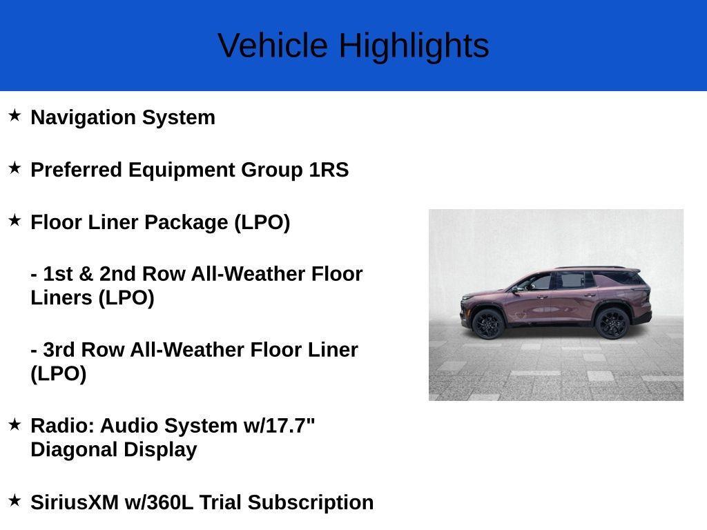 new 2025 Chevrolet Traverse car, priced at $53,835