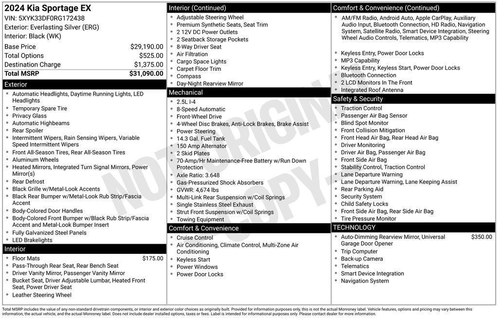 used 2024 Kia Sportage car, priced at $21,444