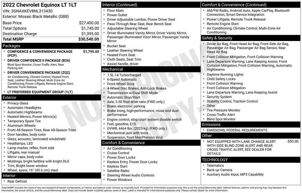 used 2022 Chevrolet Equinox car, priced at $20,000