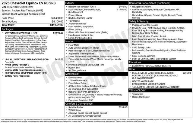 new 2025 Chevrolet Equinox EV car, priced at $44,904