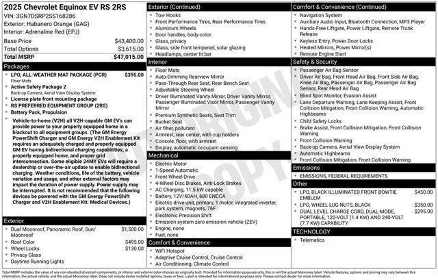new 2025 Chevrolet Equinox EV car, priced at $42,310