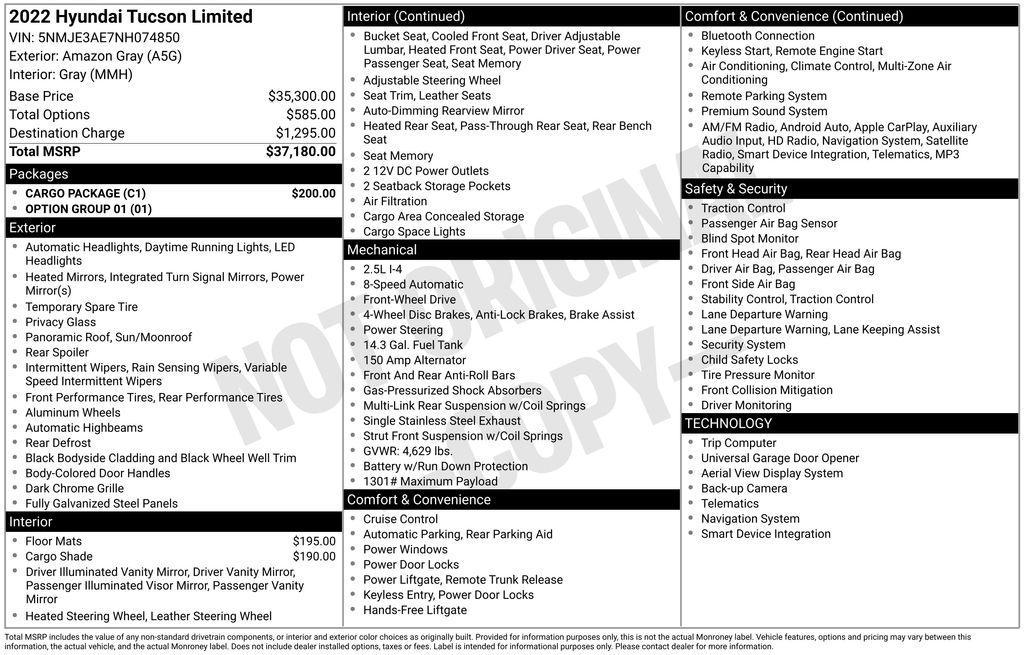used 2022 Hyundai Tucson car, priced at $22,797